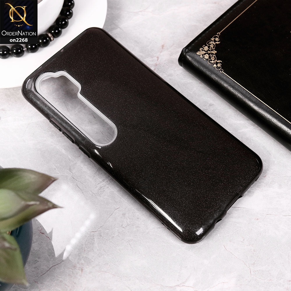 Xiaomi Mi CC9 Pro Cover - Black - Sparkel Glitter Bling Hybrid Soft Protective Case Gillter Does Not Move