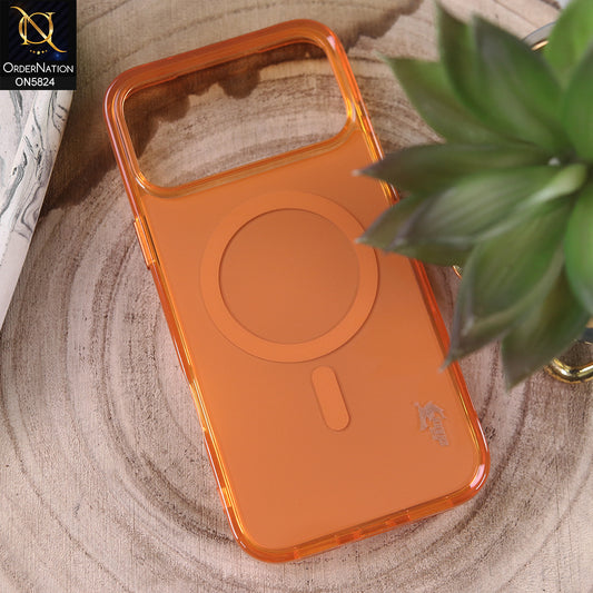 iPhone 17 Pro Max Cover - Orange - Blue Shark New Premium Acrylic Protective Case With MagSafe