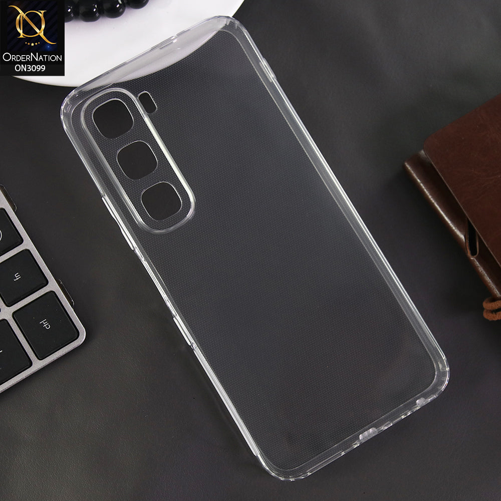 Infinix Hot 60 Cover - Transparent - Soft 4D Design Shockproof Silicone Transparent Clear Camera Protection Case