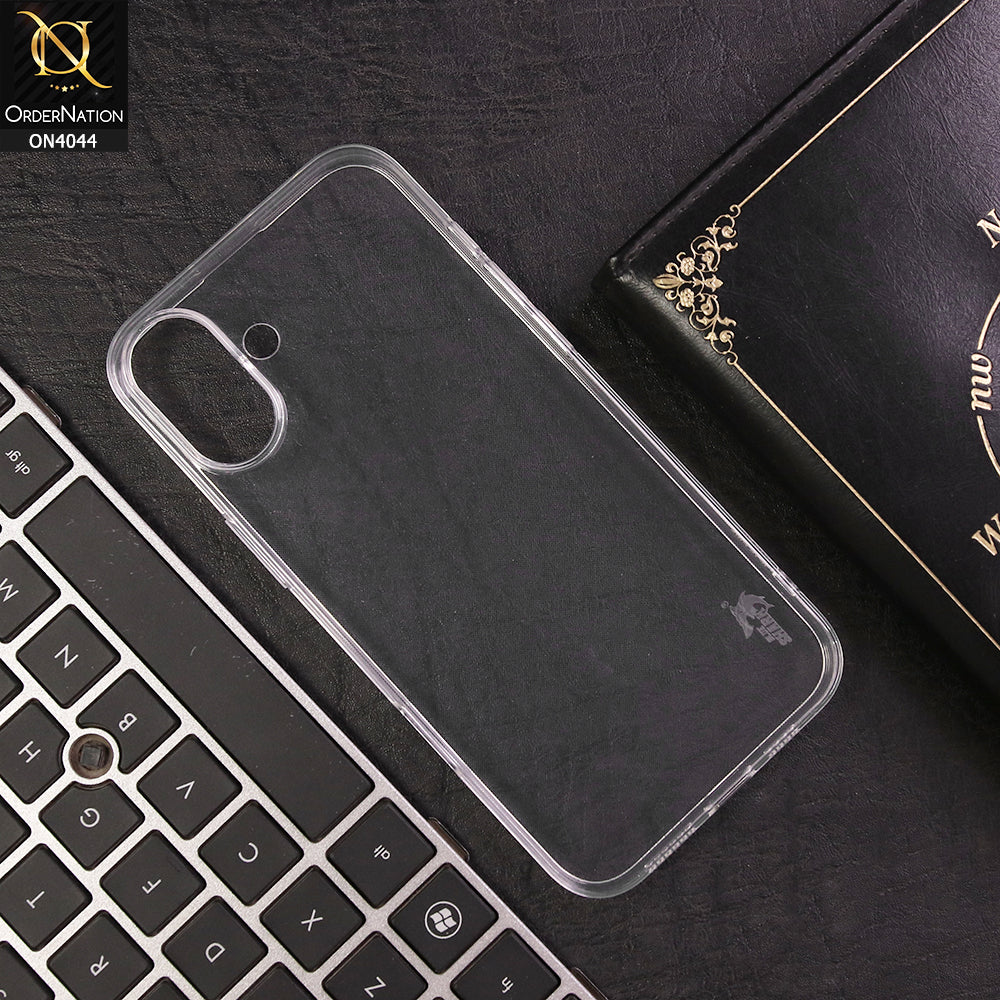 iPhone 16 Cover - Transparent - Soft Silicone + TPU case with Camera Bumper Protection