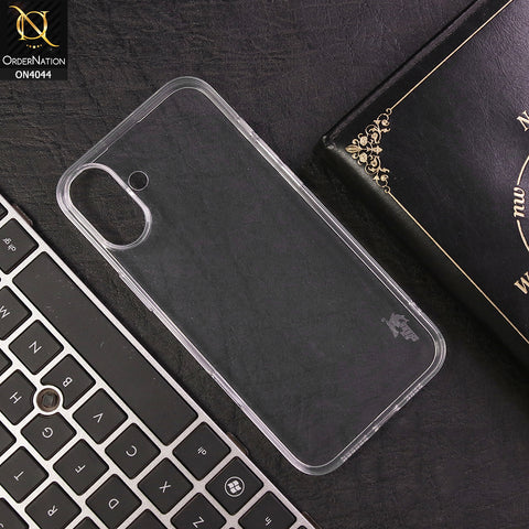 iPhone 16 Cover - Transparent - Soft Silicone + TPU case with Camera Bumper Protection