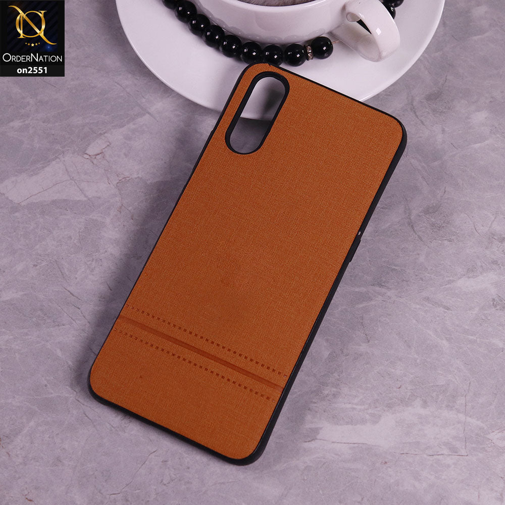 Vivo S1 Cover - Light Brown - Jeans Texture Series Soft Case