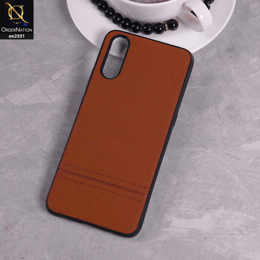 Vivo S1 Cover - Dark Brown - Jeans Texture Series Soft Case