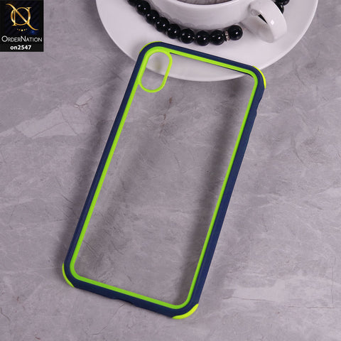 iPhone XS Max - Blue - Shiny Acrylic Anti-Shock Bumper Transparent Back Case