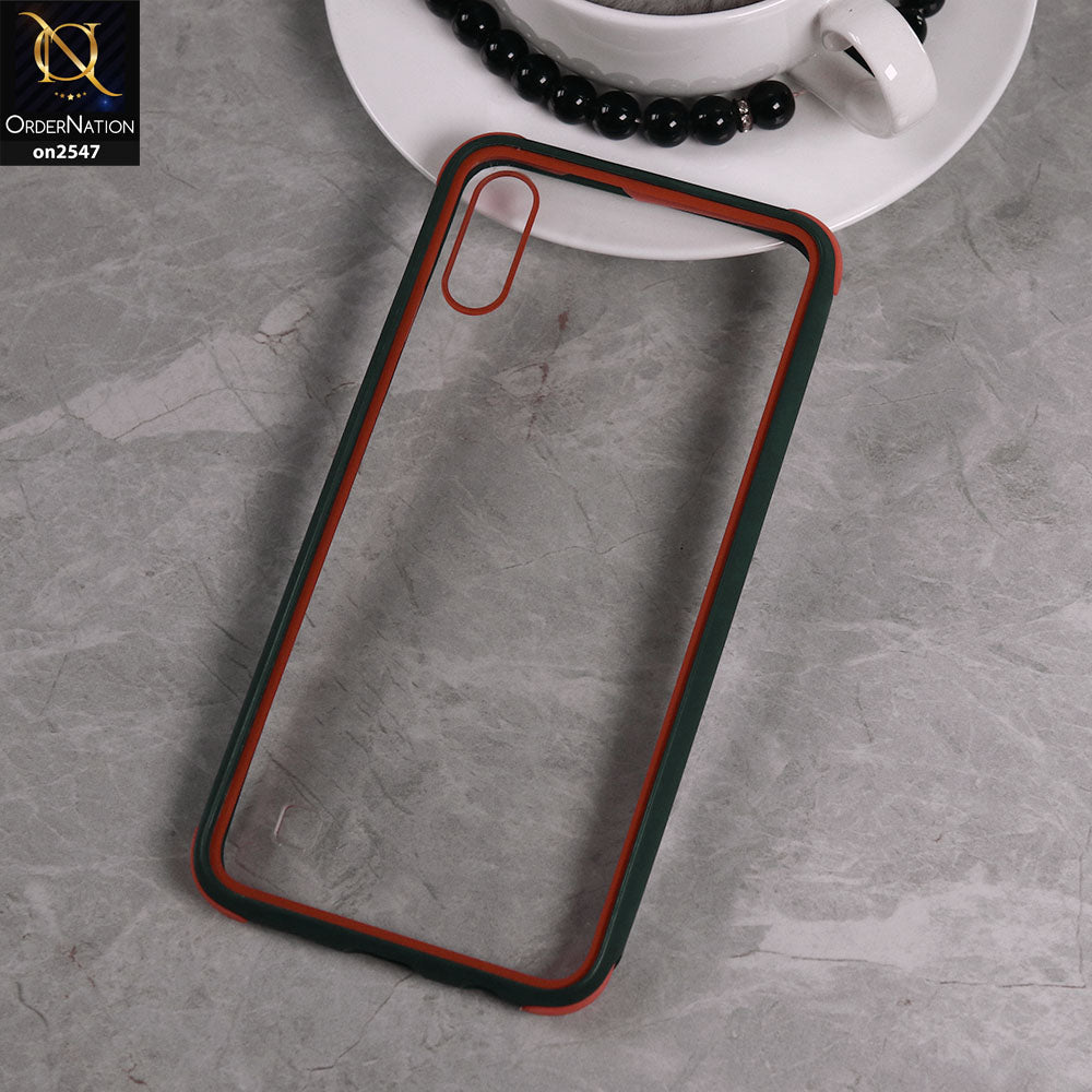 Samsung Galaxy A10 - Green - Shiny Acrylic Anti-Shock Bumper Transparent Back Case