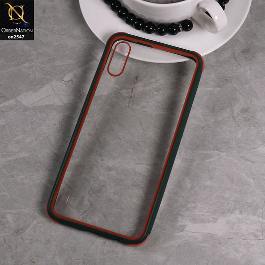 Samsung Galaxy A10 - Green - Shiny Acrylic Anti-Shock Bumper Transparent Back Case