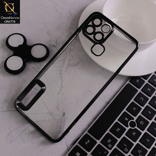 Infinix Smart 6 Cover - Black -  Electroplating Borders Logo Hole Camera Lens Protection Soft Silicone Case