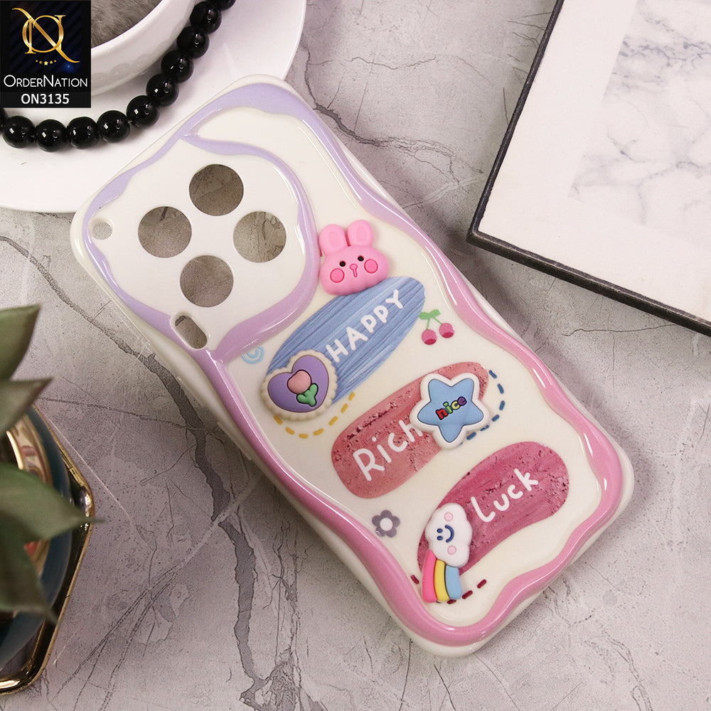 Tecno Camon 30 Cover - Design 2 - Cute 3D Cartoon Soft Silicon Helix Soft Borders Camera Protection Case