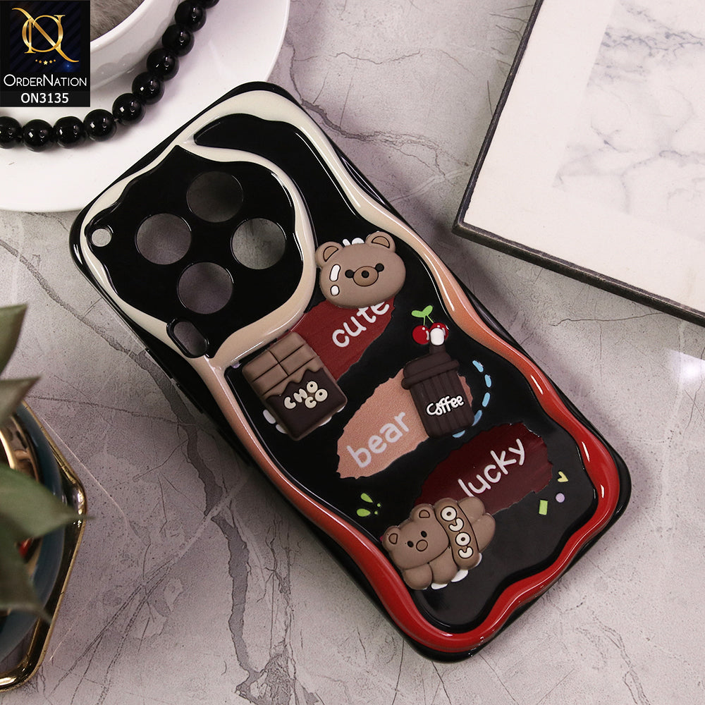 Tecno Camon 30 Cover - Design 1 - Cute 3D Cartoon Soft Silicon Helix Soft Borders Camera Protection Case