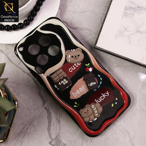 Tecno Camon 30 Cover - Design 1 - Cute 3D Cartoon Soft Silicon Helix Soft Borders Camera Protection Case