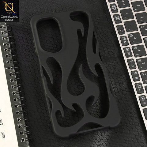 Samsung Galaxy A17 Cover - Black - Matte Color 3D Flame Series Flexible Soft Case