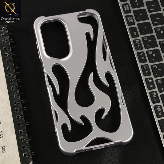 Samsung Galaxy A26 Cover - Silver - Matte Color 3D Flame Series Flexible Soft Case