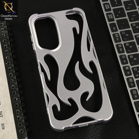 Samsung Galaxy A17 Cover - Silver - Matte Color 3D Flame Series Flexible Soft Case