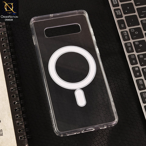 Samsung Galaxy S10 Plus Cover - Transparent - New Clear Back Soft Borders MagSafe Case With Camera Bumper Protection