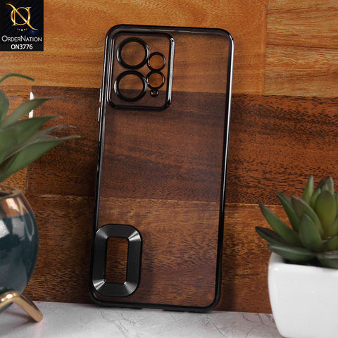 Xiaomi Redmi Note 12 4G Cover - Black -  Electroplating Borders Logo Hole Camera Lens Protection Soft Silicone Case