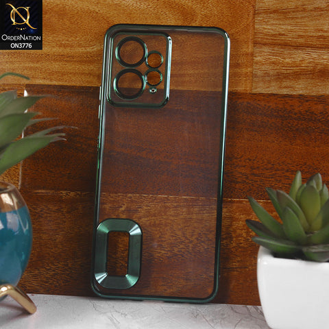 Xiaomi Redmi Note 12 4G Cover - Green -  Electroplating Borders Logo Hole Camera Lens Protection Soft Silicone Case