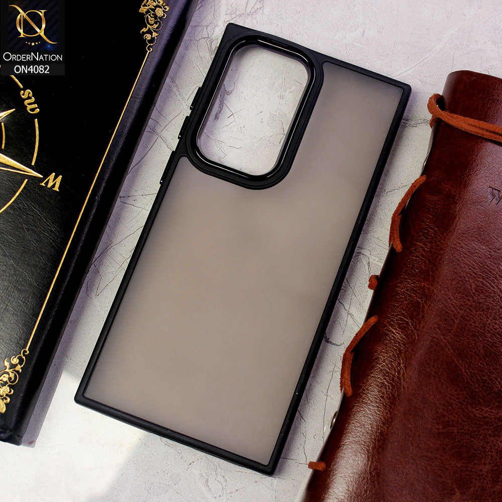 Samsung Galaxy S23 Ultra 5G Cover - Black - Pc + Tpu Anti Scratch Space II Collection With Fancy Camera Ring Soft Case