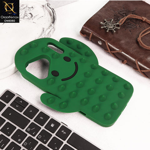 iPhone 17 Pro Max Cover - Green - Premium Cactus Silicone Cover Cute Textured Protective Case with Soft Grip Design
