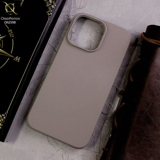 iPhone 15 Pro Cover - Gray - HQ Silica Gel Silicon Shockproof Matte Soft Case