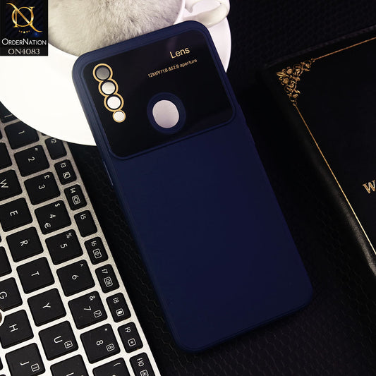 Oppo A8 Cover - Blue - Glass Lense Ultra Camera Protection Soft Silicon Case