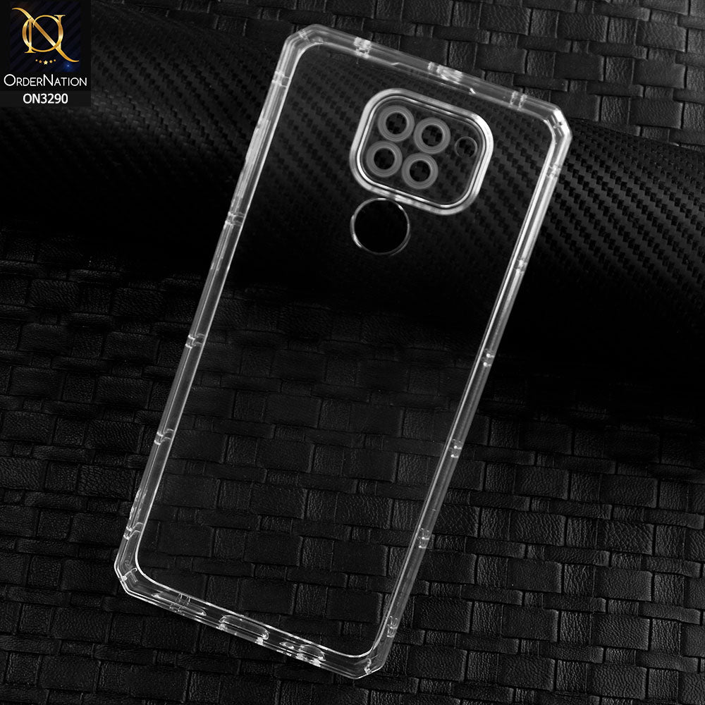 Xiaomi Redmi Note 9 Cover -  Four Sided Airbag With Camera Protection Clear Transparent Soft Case