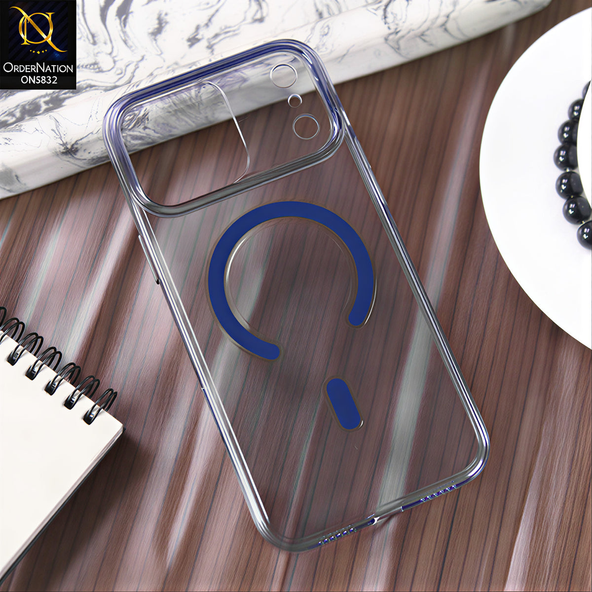 iPhone 17 Pro Max  Cover - Blue - New Premium Quality Acrylic Magsafe Clear Case with Camera Control Button