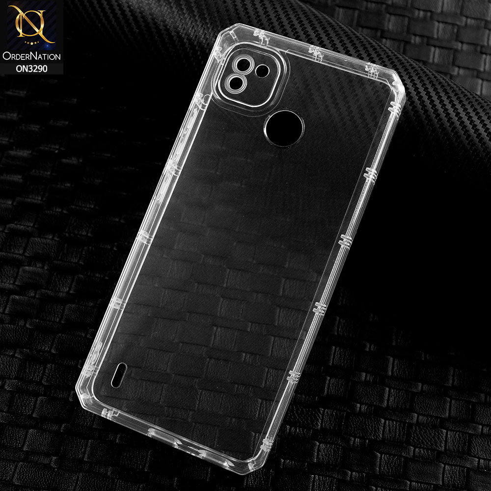 Tecno Pop 4 LTE Cover -  Four Sided Airbag With Camera Protection Clear Transparent Soft Case