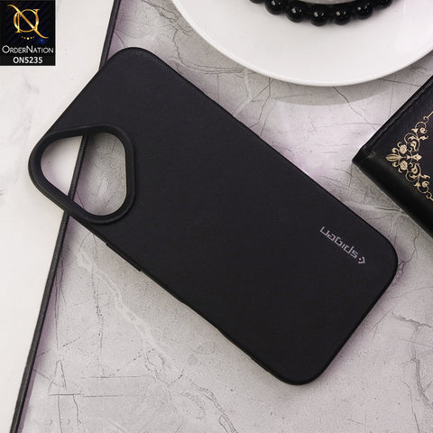 iPhone 16 Cover - Black - New Luxury Leather Texture Soft Shock Resistant Protective Case