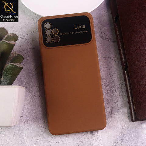 Samsung Galaxy A51 - Brown - Glass Lense Ultra Camera Protection Soft Silicon Case