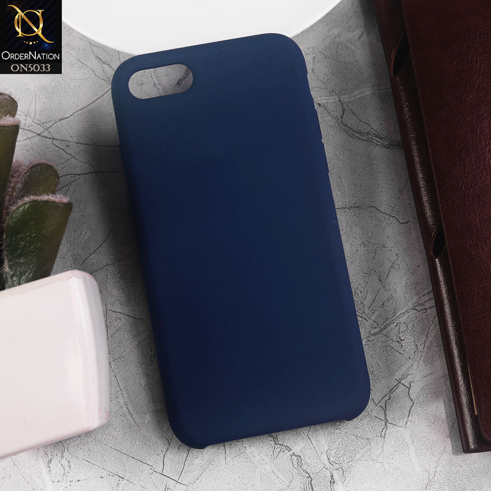 iPhone SE 2020 Cover - Blue - New Suede Leather Textured PC Protective Case