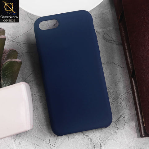 iPhone SE 2020 Cover - Blue - New Suede Leather Textured PC Protective Case