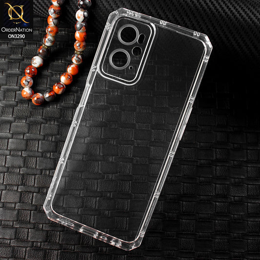 Oppo A96 4G Cover -  Four Sided Airbag With Camera Protection Clear Transparent Soft Case