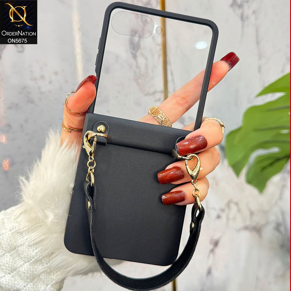 Samsung Galaxy Z Flip 7 Cover - Black - New High Quality Protective Case With Cross Body Setup For Women