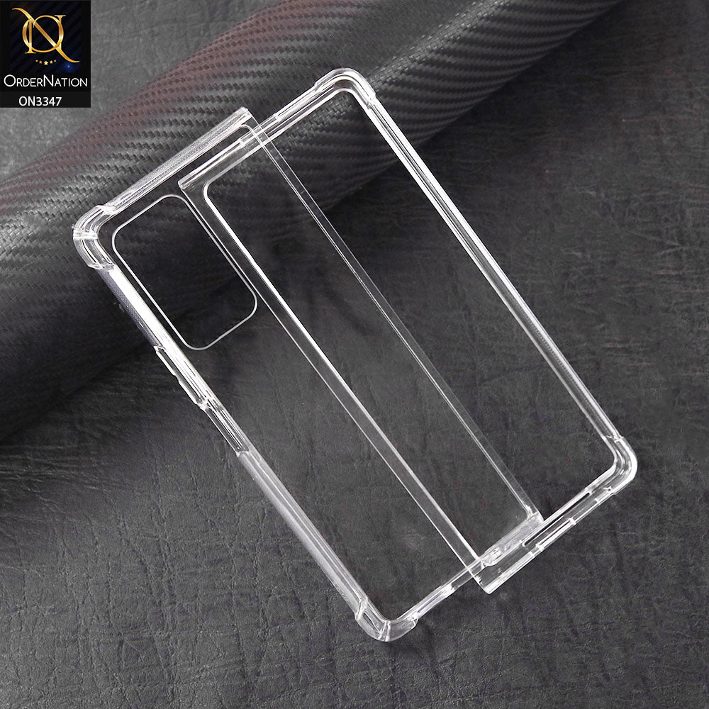 Samsung Galaxy Z Fold 2 5G Cover - Transparent - All New 4D design Shockproof Airbag Covers Soft Borders Protective Clear Case