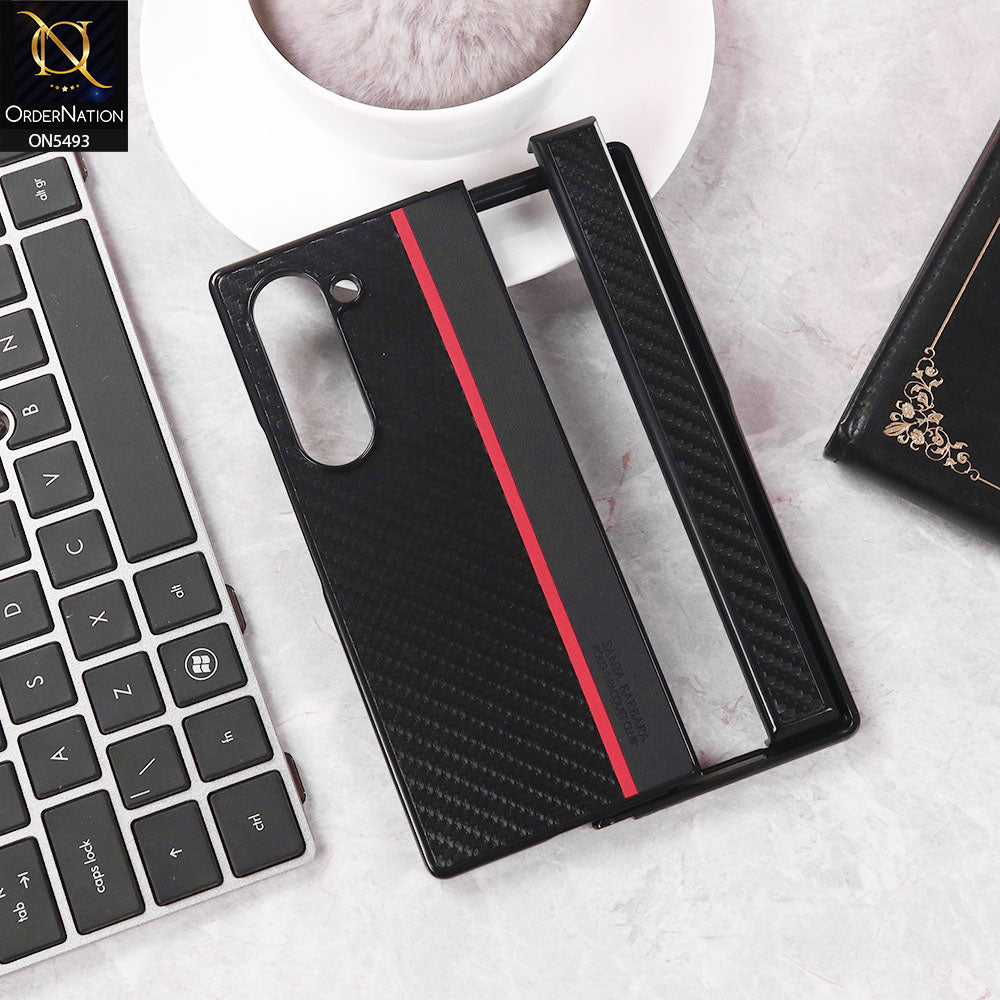 Samsung Galaxy Z Fold 6 Cover - Black - New Premium Hazel Carbon Fiber Texture Slim Case
