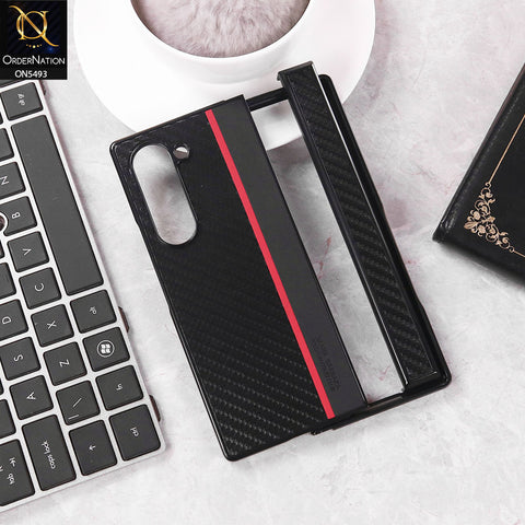 Samsung Galaxy Z Fold 6 Cover - Black - New Premium Hazel Carbon Fiber Texture Slim Case