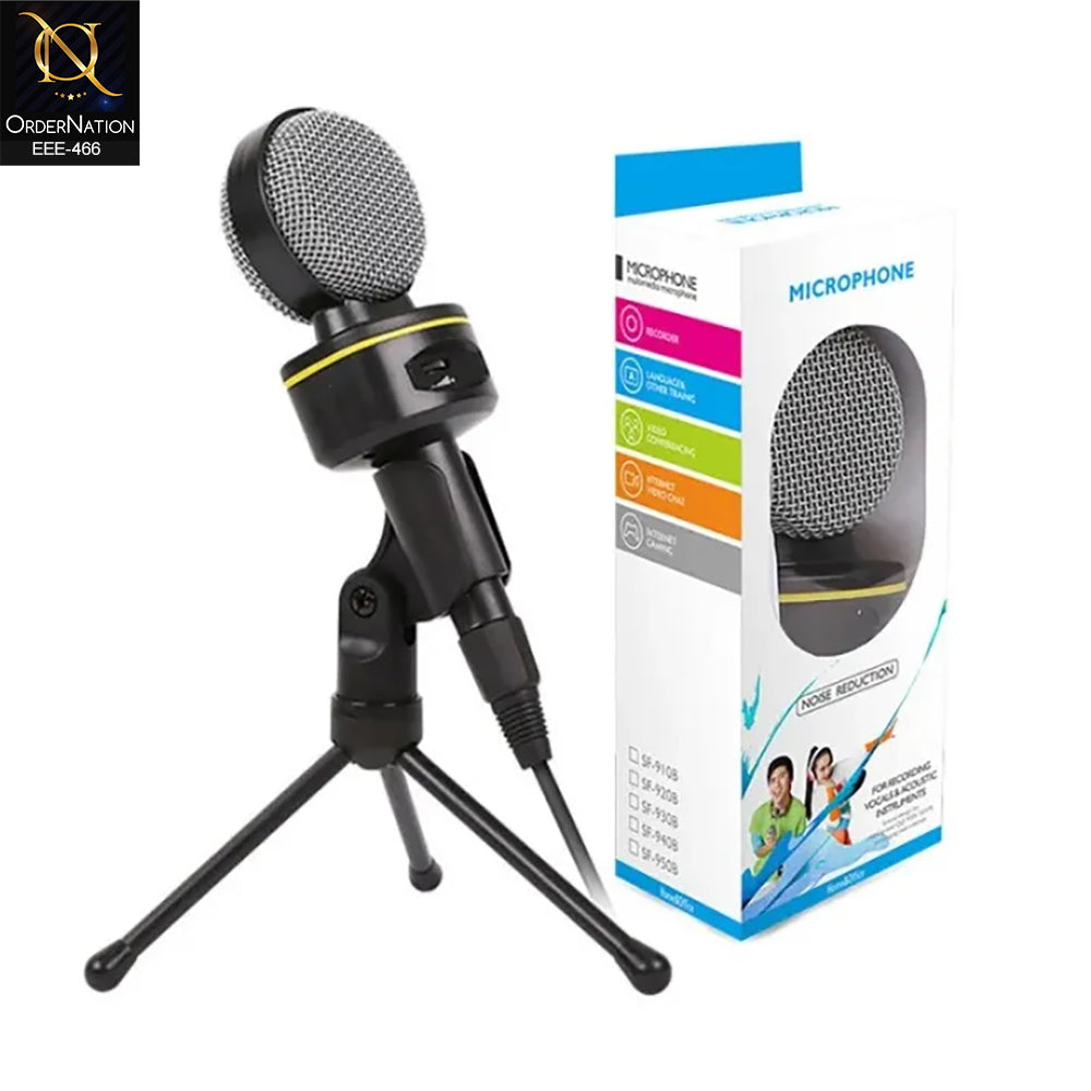 Professional Condenser Desktop Microphone with Tripod Stand for Streaming, Recording & Online Meetings with 3.5mm Plug & Play