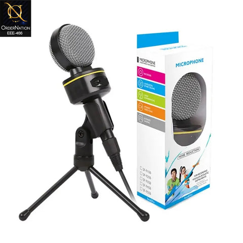 Professional Condenser Desktop Microphone with Tripod Stand for Streaming, Recording & Online Meetings with 3.5mm Plug & Play