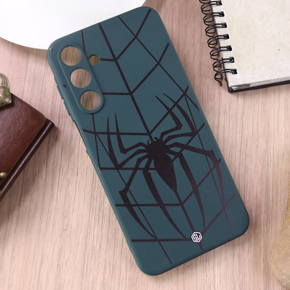 Samsung Galaxy A16 Cover - Dark Green- X-Spider Design Soft Phone Case - Silica Gel Case