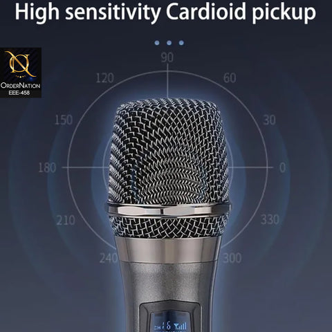 Professional Rechargeable UHF Wireless Handheld Microphone TTDM55 with Receiver for Karaoke, Stage & Events With 6.5mm Microphone Jack
