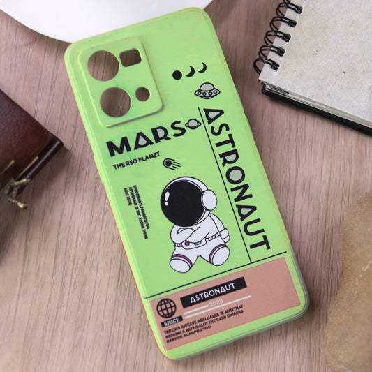 Oppo Reno 7 4G Cover - Light Green - Astronaut Series Design Soft Phone Case