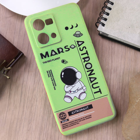 Oppo Reno 7 4G Cover - Light Green - Astronaut Series Design Soft Phone Case