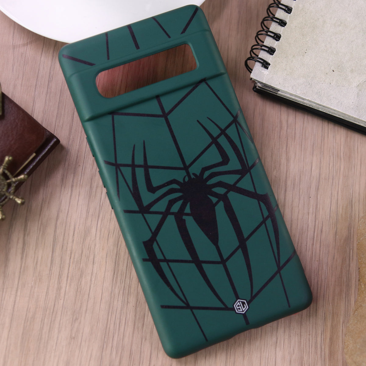 Google Pixel 6 Pro Cover - Dark Green - Cool Spider Design Soft Phone Case - Silica Gel Case