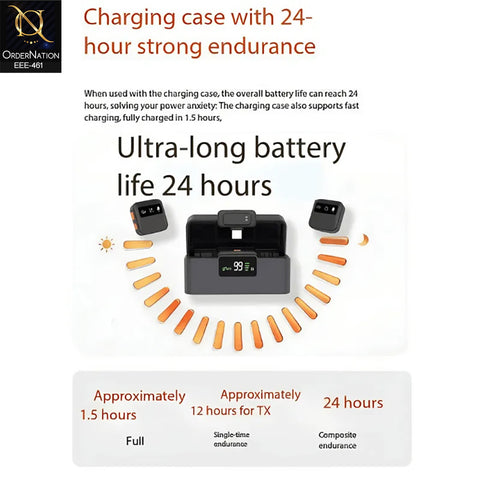 J22 4In1 Wireless Lavalier Microphone Dual Mic With Type C And Lightning Charging Case For iPhone And Android