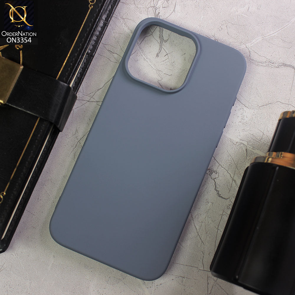 iPhone 15 Pro Max Cover - Gray - EOURO Shock Resistant Soft Silicone Camera Protection Case