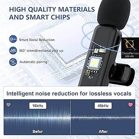 M14 Wireless Lavalier Microphone Dual Mic With Type C Receiver For Vlogging And Live Streaming