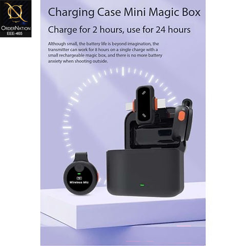 J33 Wireless Lavalier Microphone Dual Round Mic With Charging Case For Smartphone Vlogging And Live Streaming