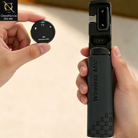 J10 Wireless Lavalier Microphone Dual Round Mic With LED Charging Case For Vlogging And Live Streams With TYPE C Adapter
