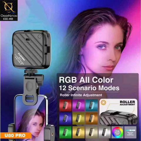 Plokama U80 Pro Clip-on RGB LED Video Light with 3000K-9900K Adjustable Temperature
