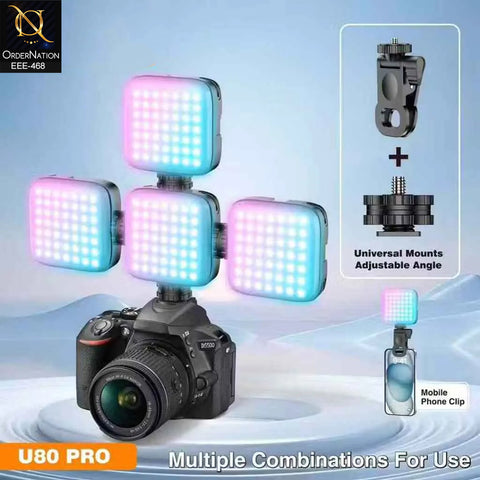 Plokama U80 Pro Clip-on RGB LED Video Light with 3000K-9900K Adjustable Temperature